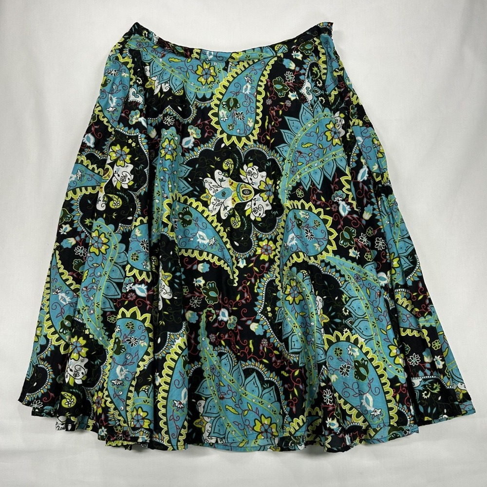 Vintage 2000S/ Y2K Woman's Made In India Midi Flowy Skirt 10 Paisley Multicolor